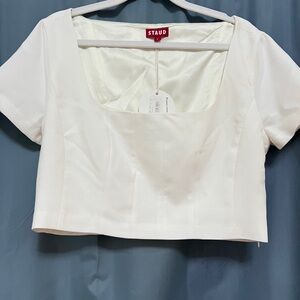 STAUD NWT WHITE ANYA TOP SIZE L